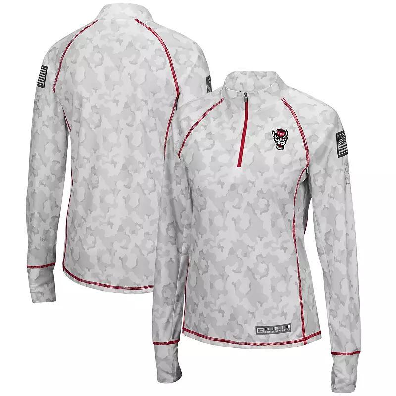 Womens Colosseum Camo NC State Wolfpack OHT Military Appreciation Officer Arctic Lightweight Quarter-Zip Top Product Image