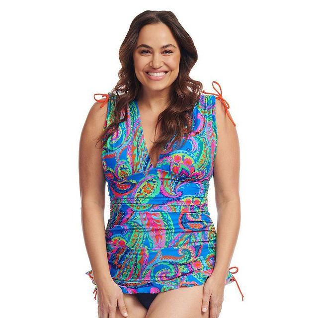 Plus Size Mazu Polka Dot Convertible Length Tankini Swim Top, Womens Product Image