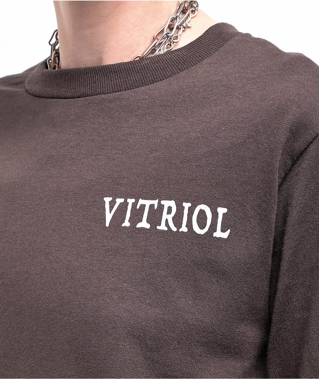 Vitriol Skull Cherub Brown Long Sleeve T-Shirt Product Image