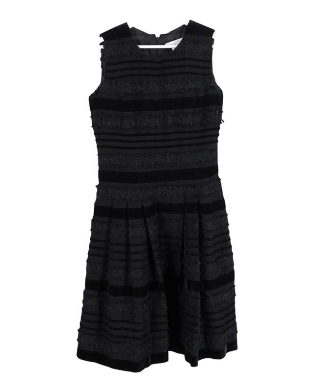 Textured Sleeveless Dress In Black Recycled Wool Product Image