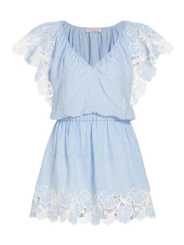 Womens Rya Linen Lace-Trimmed Minidress Product Image