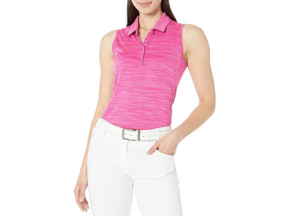 adidas Golf Space Dye Sleeveless Polo (Lucid Fuchsia) Women's Clothing Product Image