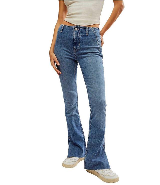 Free People We The Free Level Up Slit Mid Rise Slim Flare Jeans Product Image