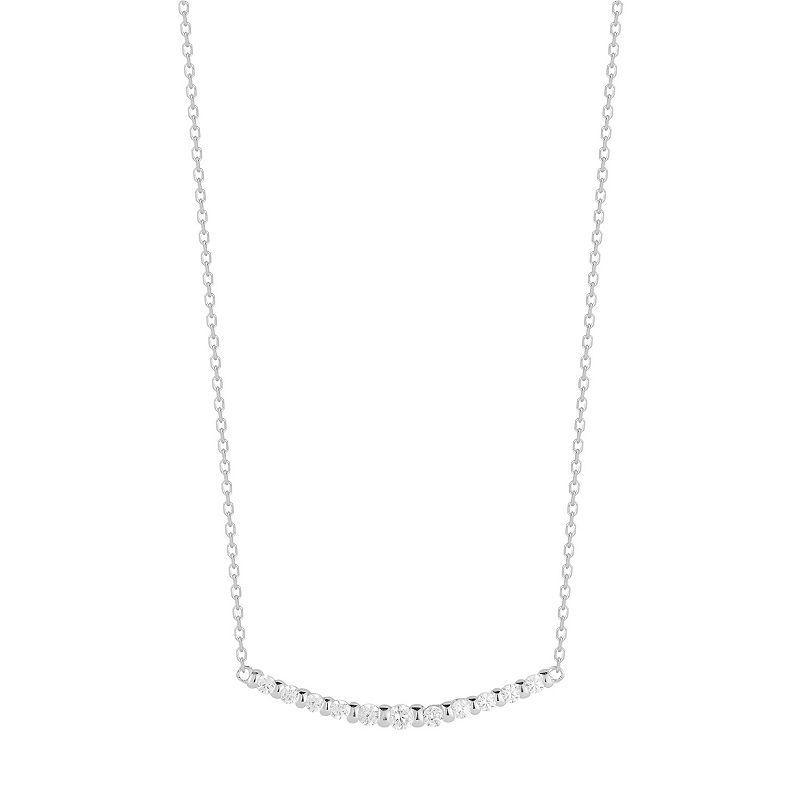 Sunkissed Sterling Cubic Zirconia Bar Necklace, Womens, Silver Tone Product Image