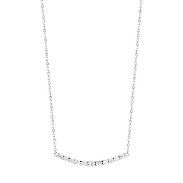 Sunkissed Sterling Cubic Zirconia Bar Necklace, Womens, Silver Tone Product Image