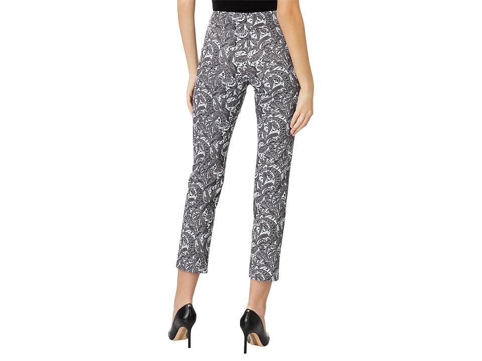 Krazy Larry Pull-On Ankle Pants (Black Flower Jacquard) Women's Dress Pants Product Image