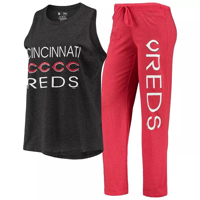 Womens Concepts Sport /Black Cincinnati s Meter Muscle Tank Top & Pants Sleep Set Product Image