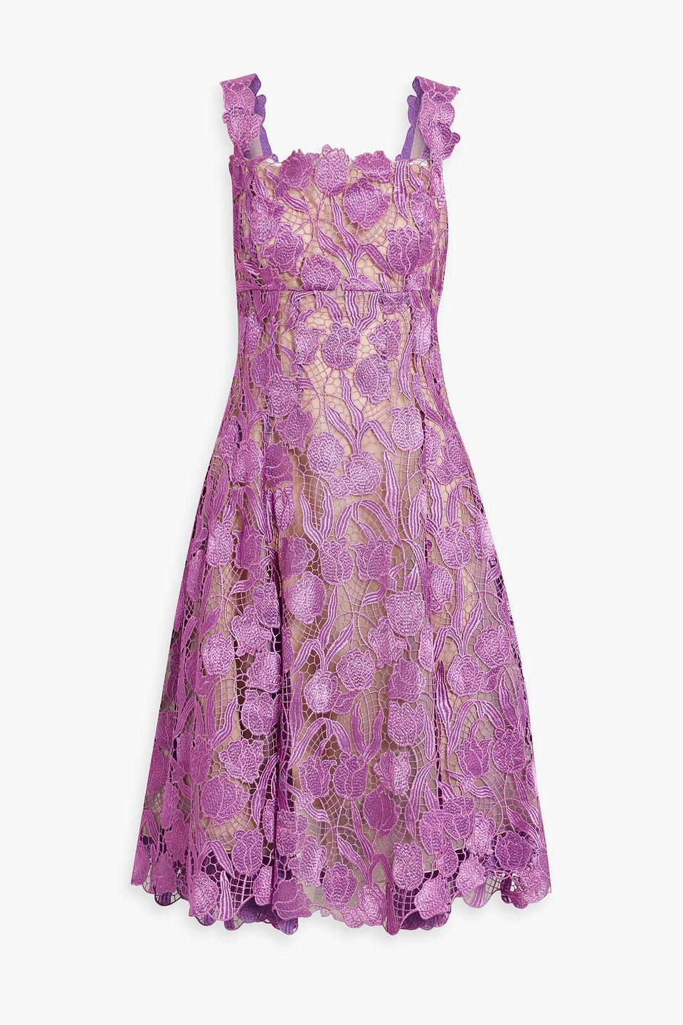 Metallic Guipure Lace Dress In Lilac product image