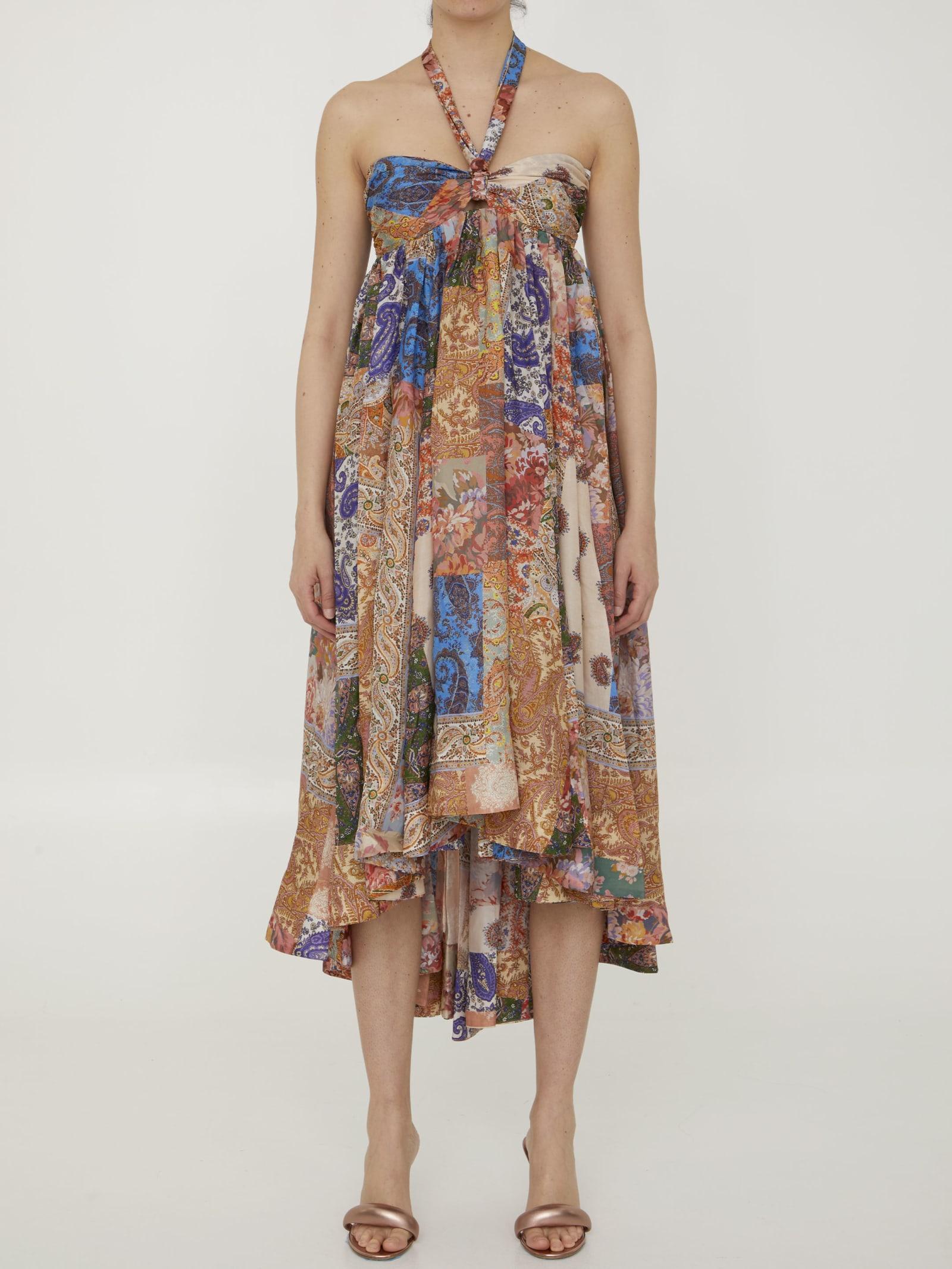 ZIMMERMANN Devi Printed Silk Halter Maxi Dress In Patch Paisley Product Image