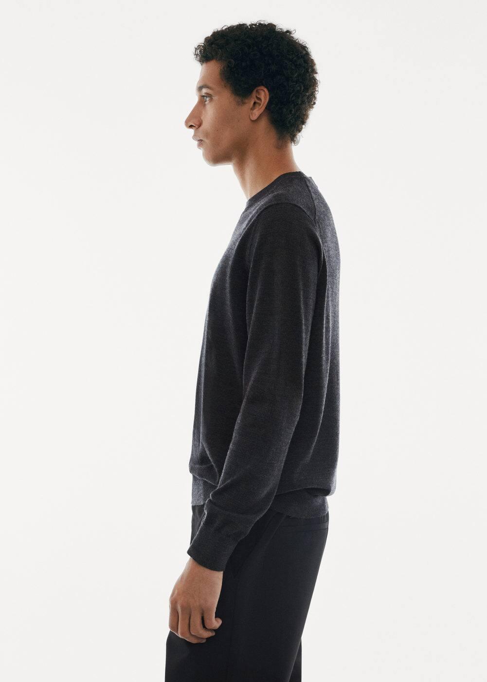 MANGO MAN - Merino wool washable sweater dark heather greyMen Product Image