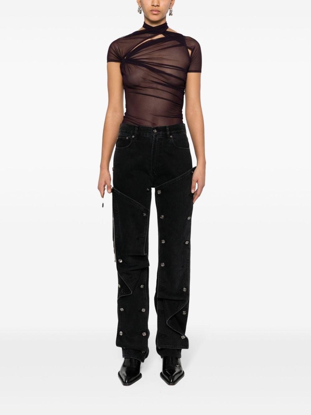 asymmetric draped mesh top product image