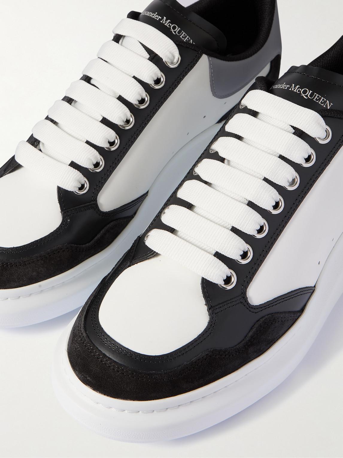 Oversized Trainer Leather Sneakers In Black,white Product Image