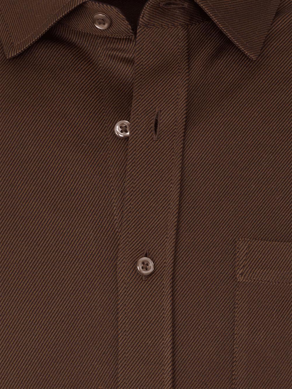 Cotton Blend Button Front Polo - Brown Product Image