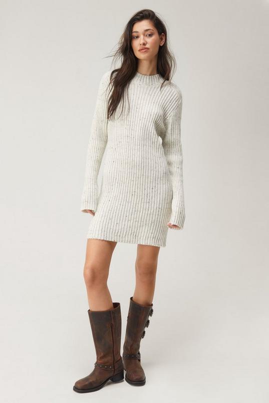 Ribbed Funnel Neck Mini Dress product image