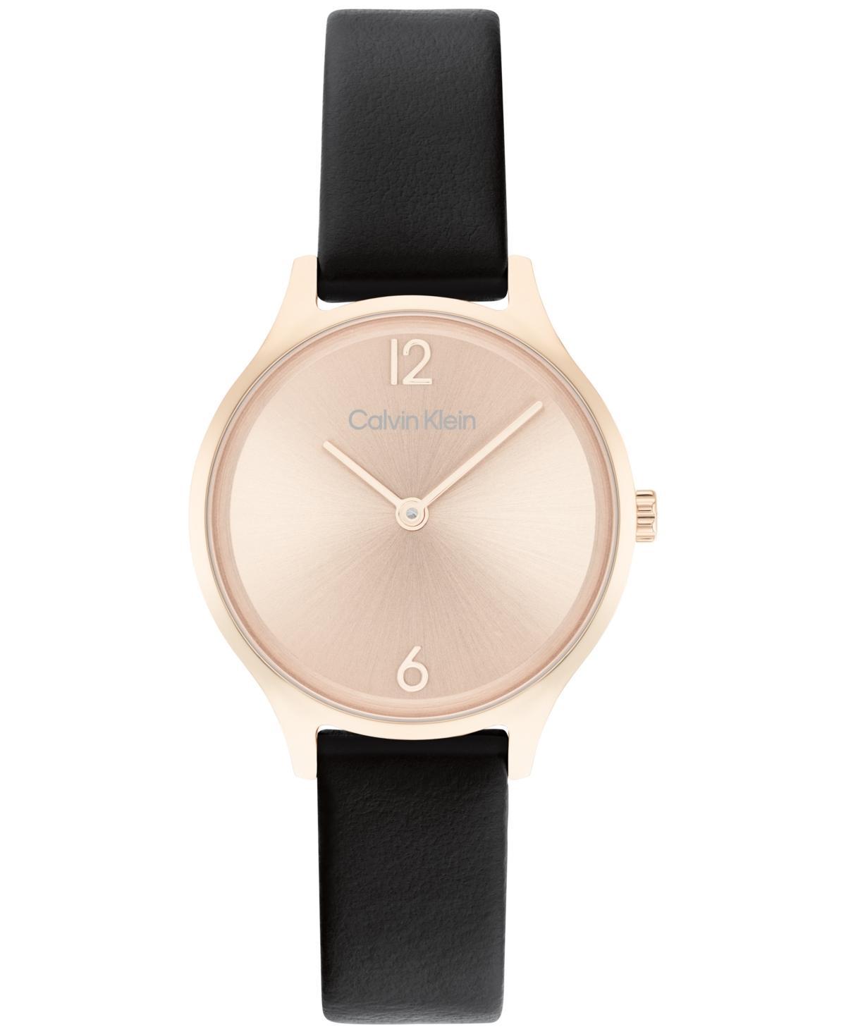 Calvin Klein Black Leather Strap Watch 28mm Product Image