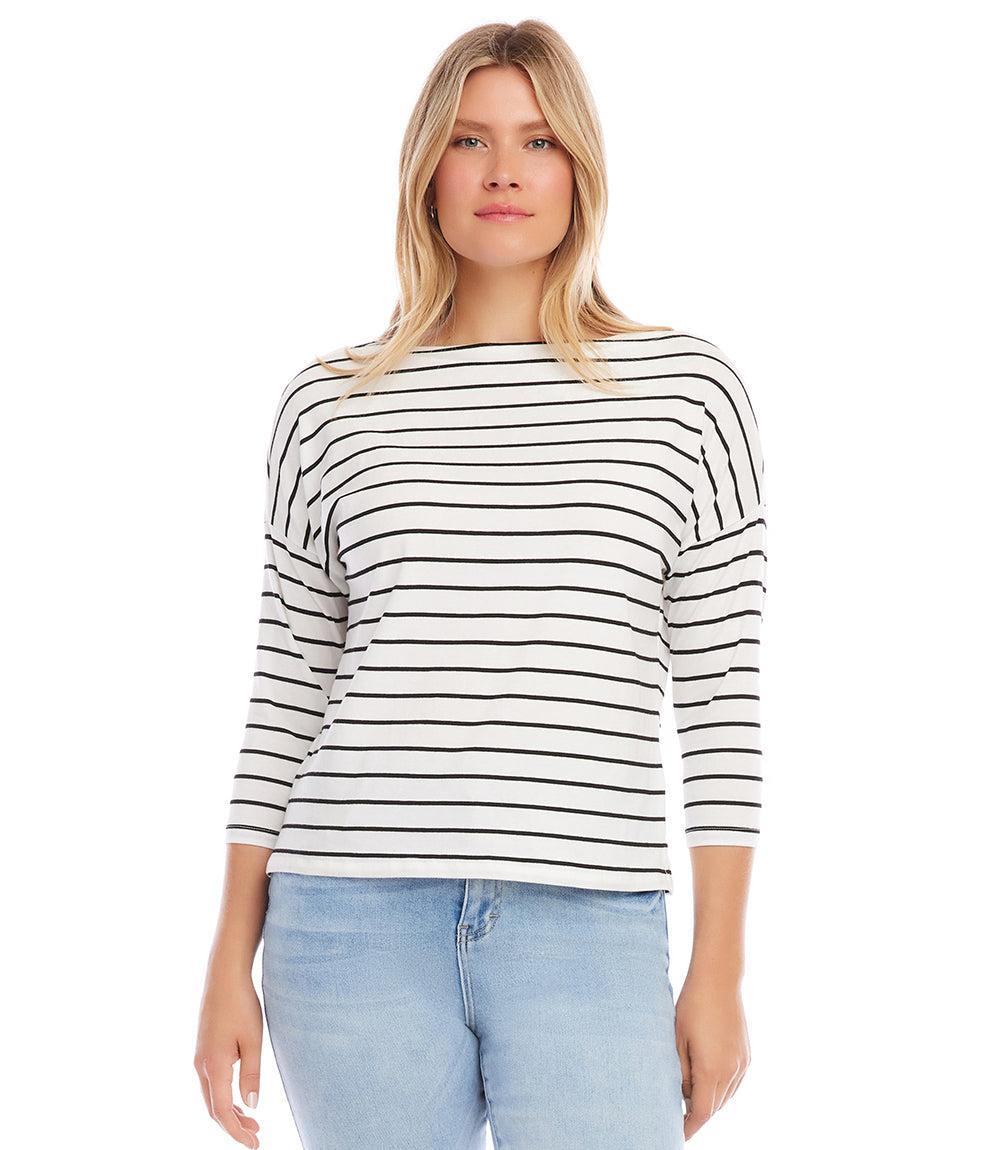 Karen Kane Women's Boatneck Top, , Polyester/Cotton/Spandex Product Image