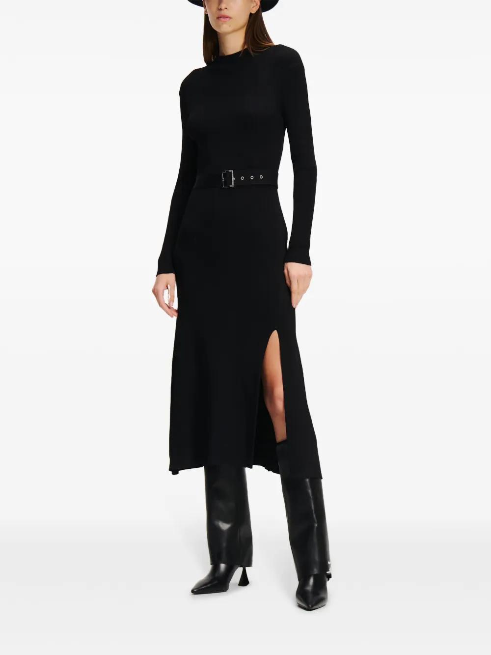 belted knitted dress Product Image