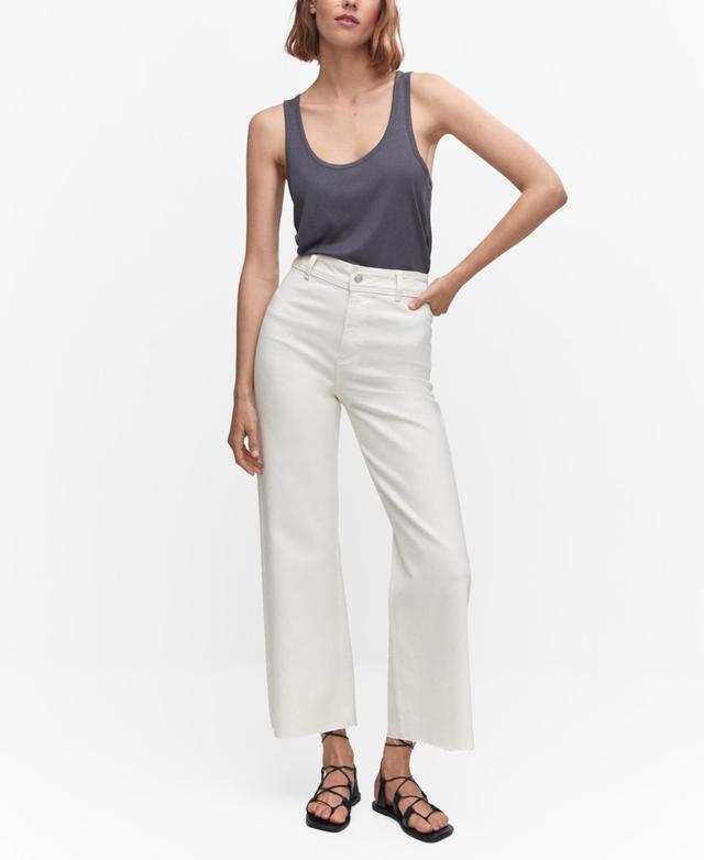 Mango Womens High Waist Culotte Jeans Product Image