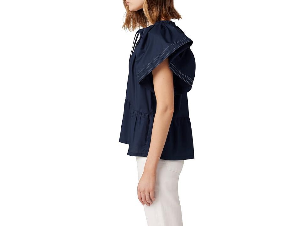 Joe's Jeans The Adelyn Flutter Sleeve Top (Midnight ) Women's Clothing Product Image