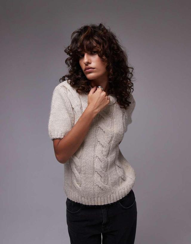 Topshop knitted cable t-shirt Product Image