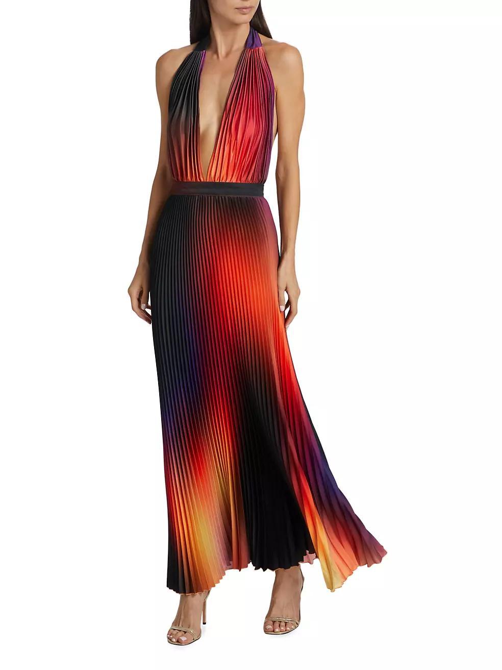 Les Éléments Moderniste Pleated Halter Gown Product Image