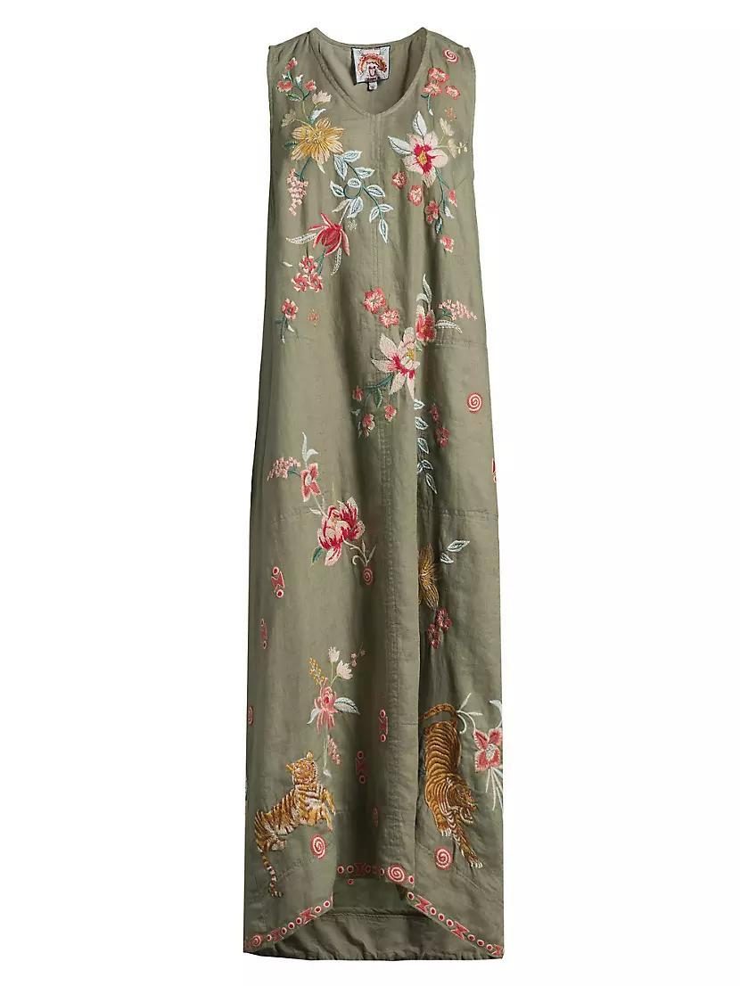 Andrean Floral Linen Tank Dress Product Image