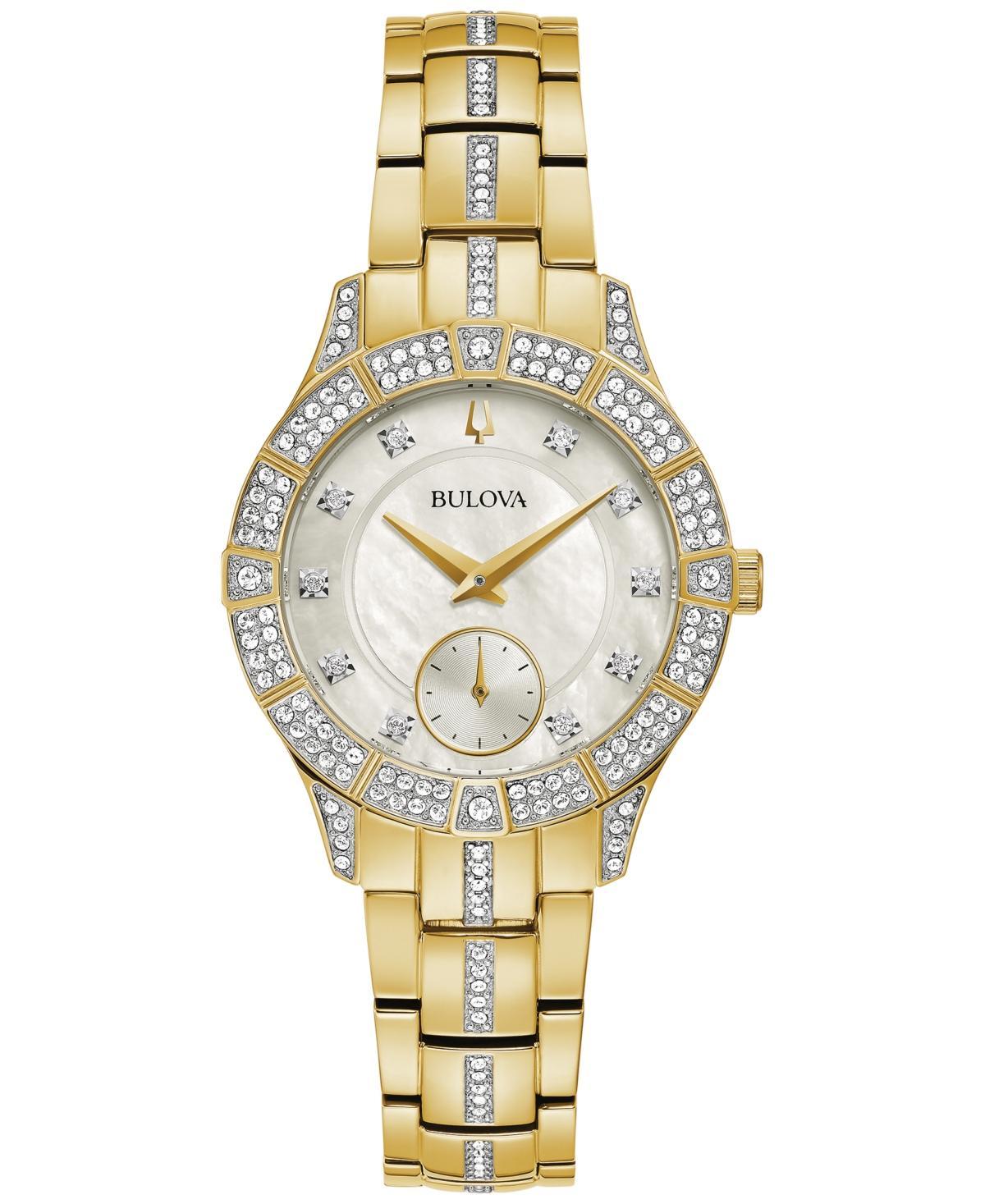 Bulova Womens Phantom Crystal Quartz Analog Gold Stainless Steel Bracelet Watch Product Image