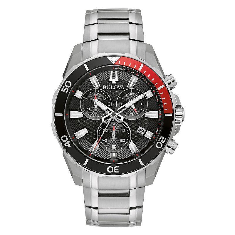 Bulova Mens Stainless Steel Chronograph Watch - 98B344 Silver Tone Product Image