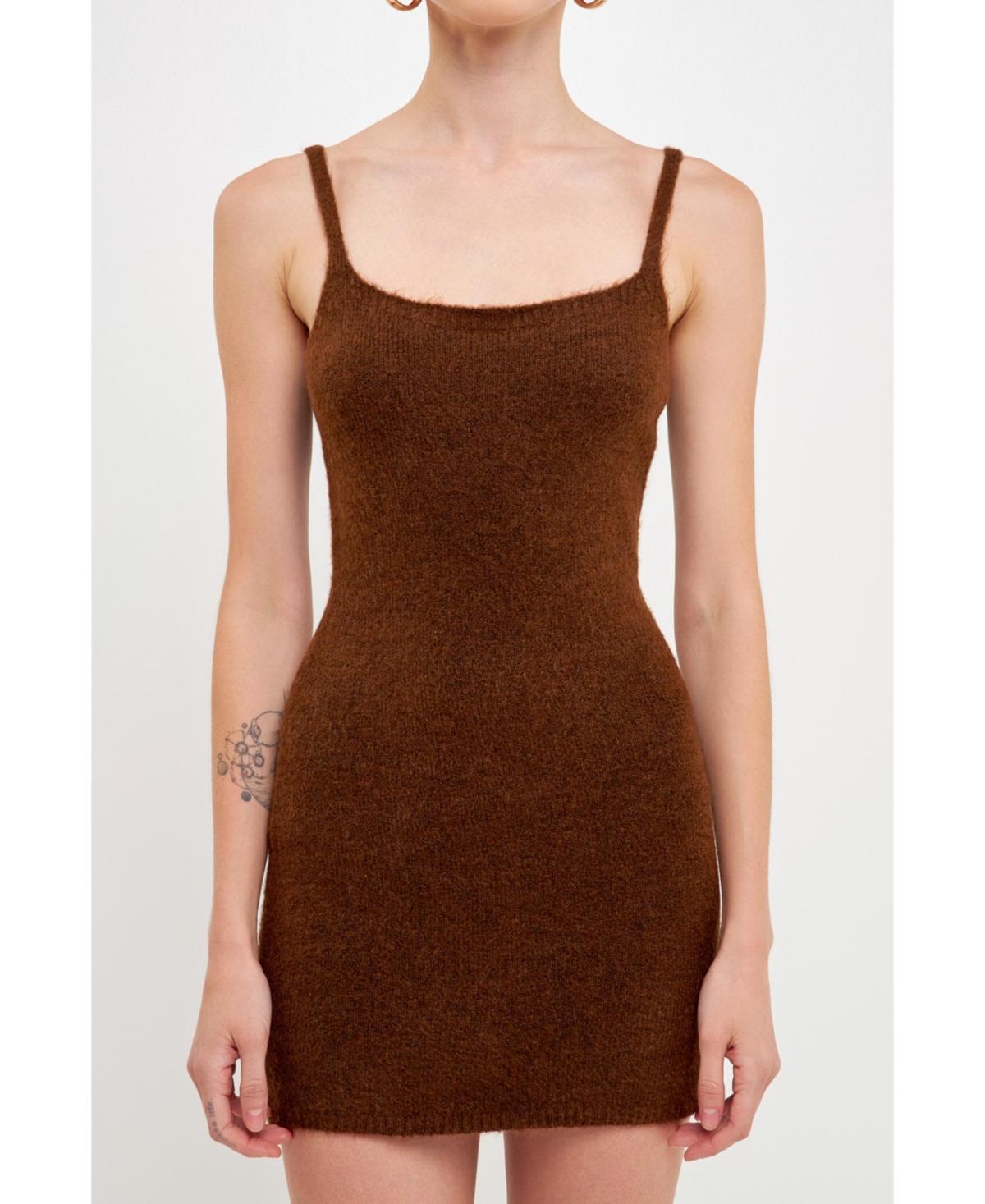 Endless Rose Women's Knit Mini Dress, Brown, Xs Product Image