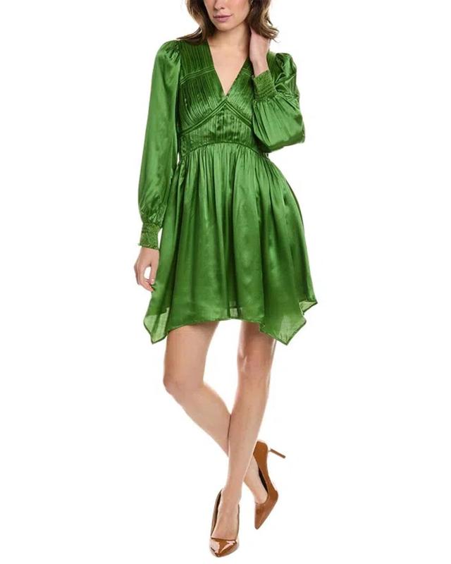 Esta Silk-blend Mini Dress In Green Product Image