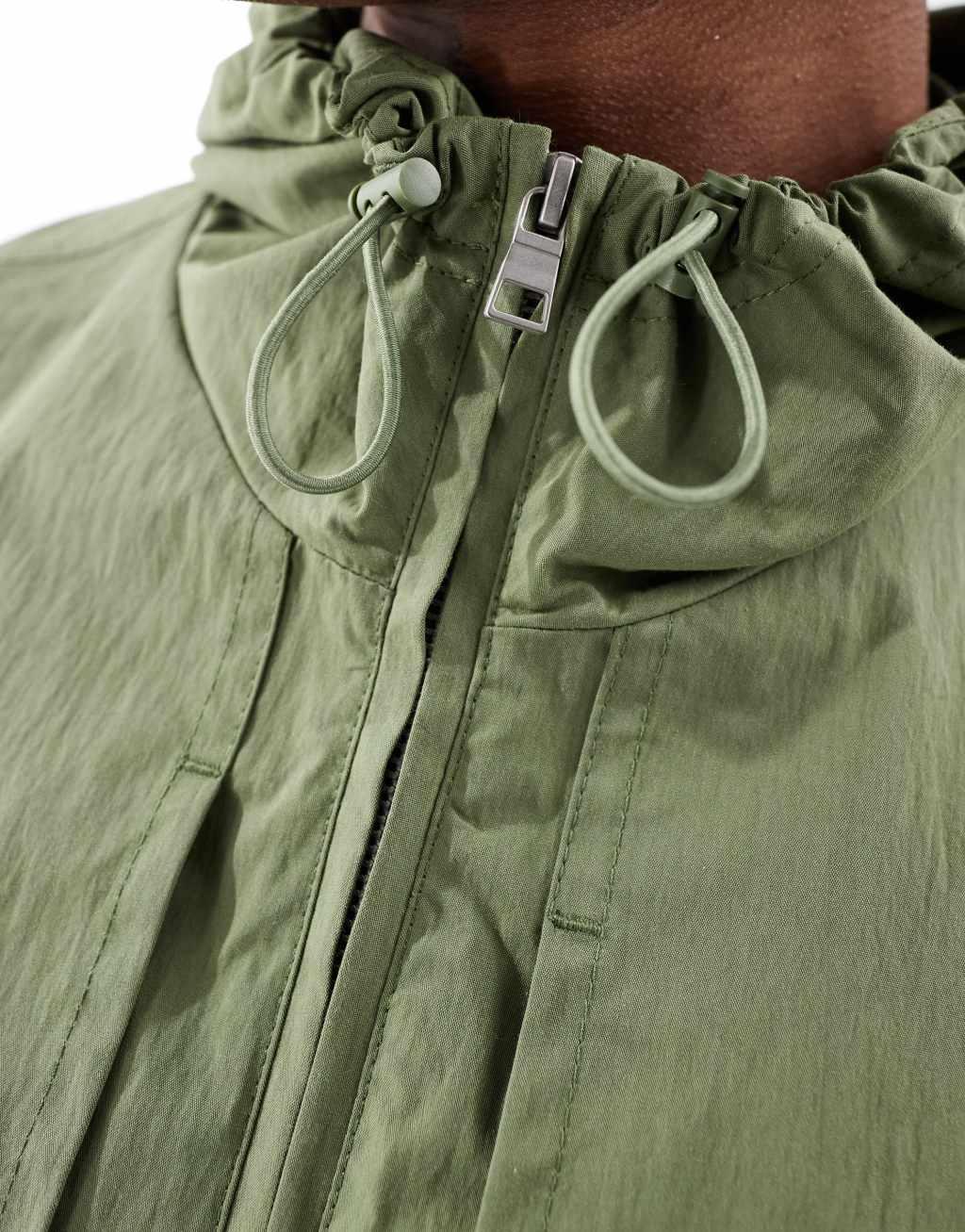 ASOS DESIGN windbreaker jacket in khaki Product Image