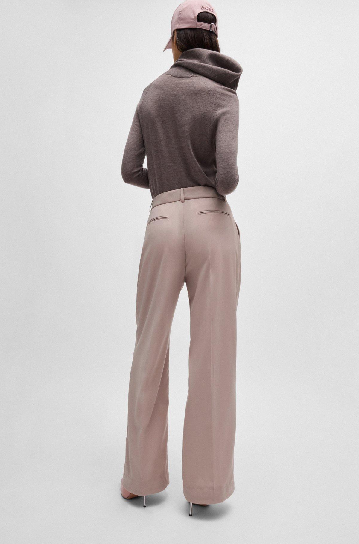 NAOMI x BOSS regular-fit trousers in natural-stretch wool Product Image