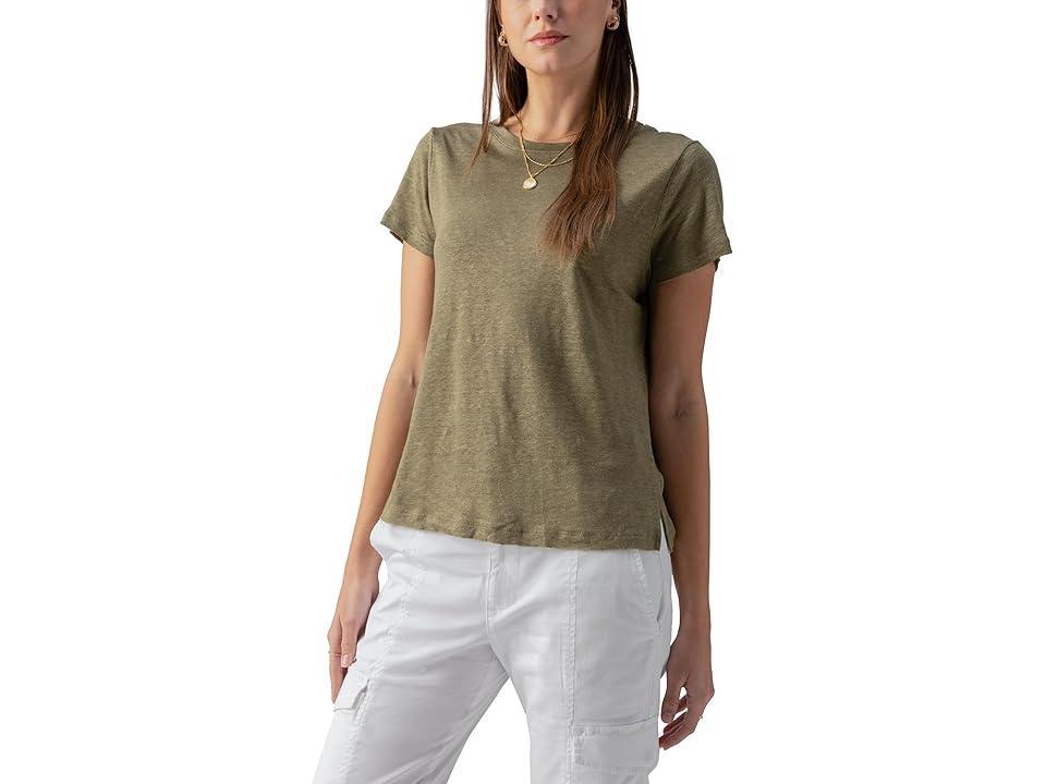 Sanctuary Linen Perfect Tee (Burnt ) Women's Clothing Product Image