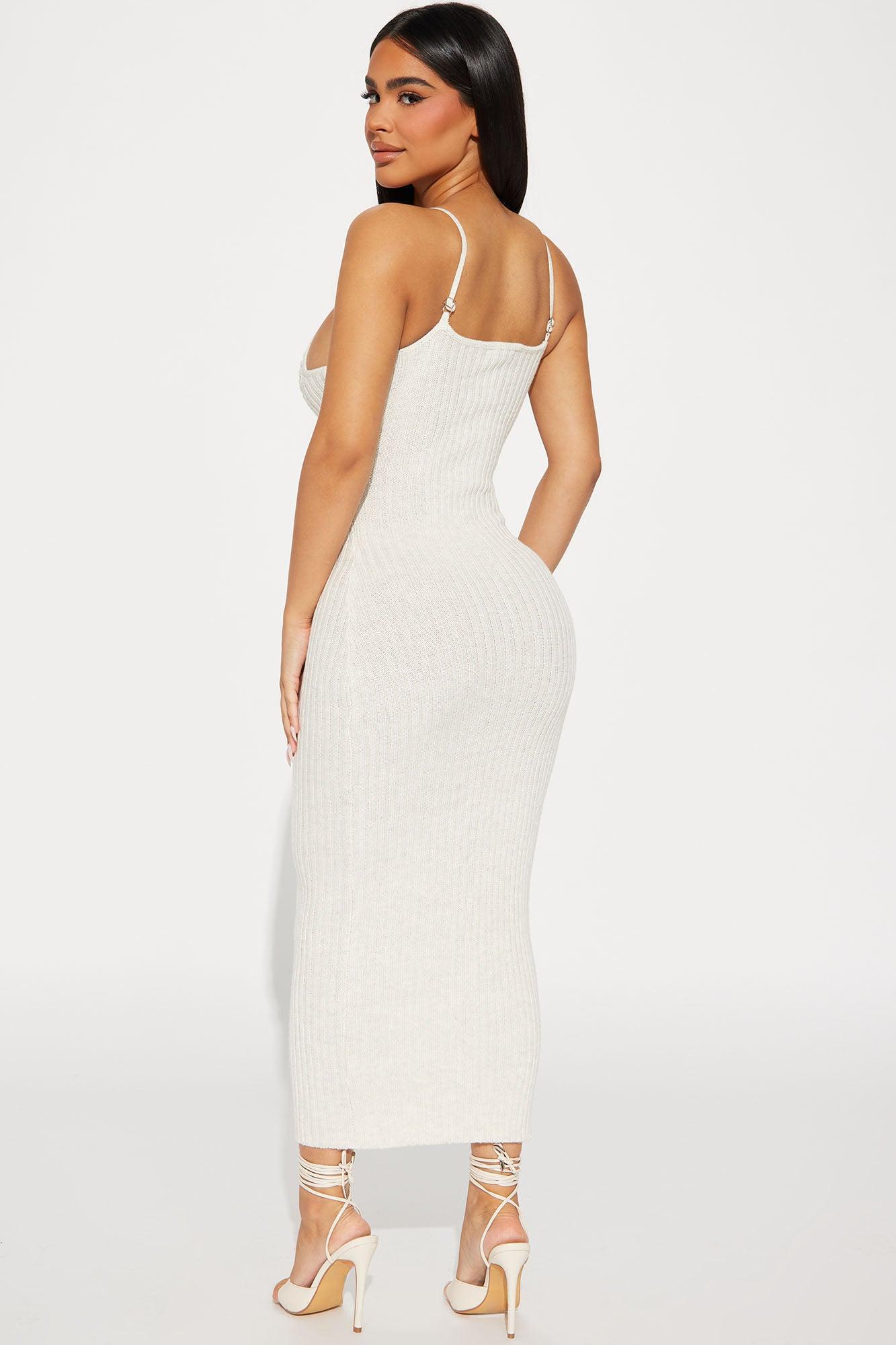 Adriana Sweater Midi Dress - Cream Product Image