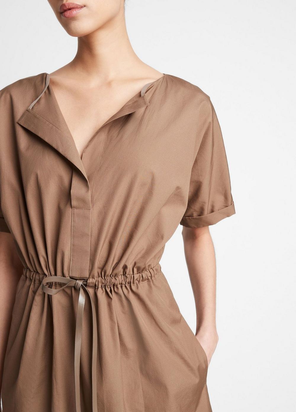 Cotton Belted Dolman-Sleeve Dress Product Image