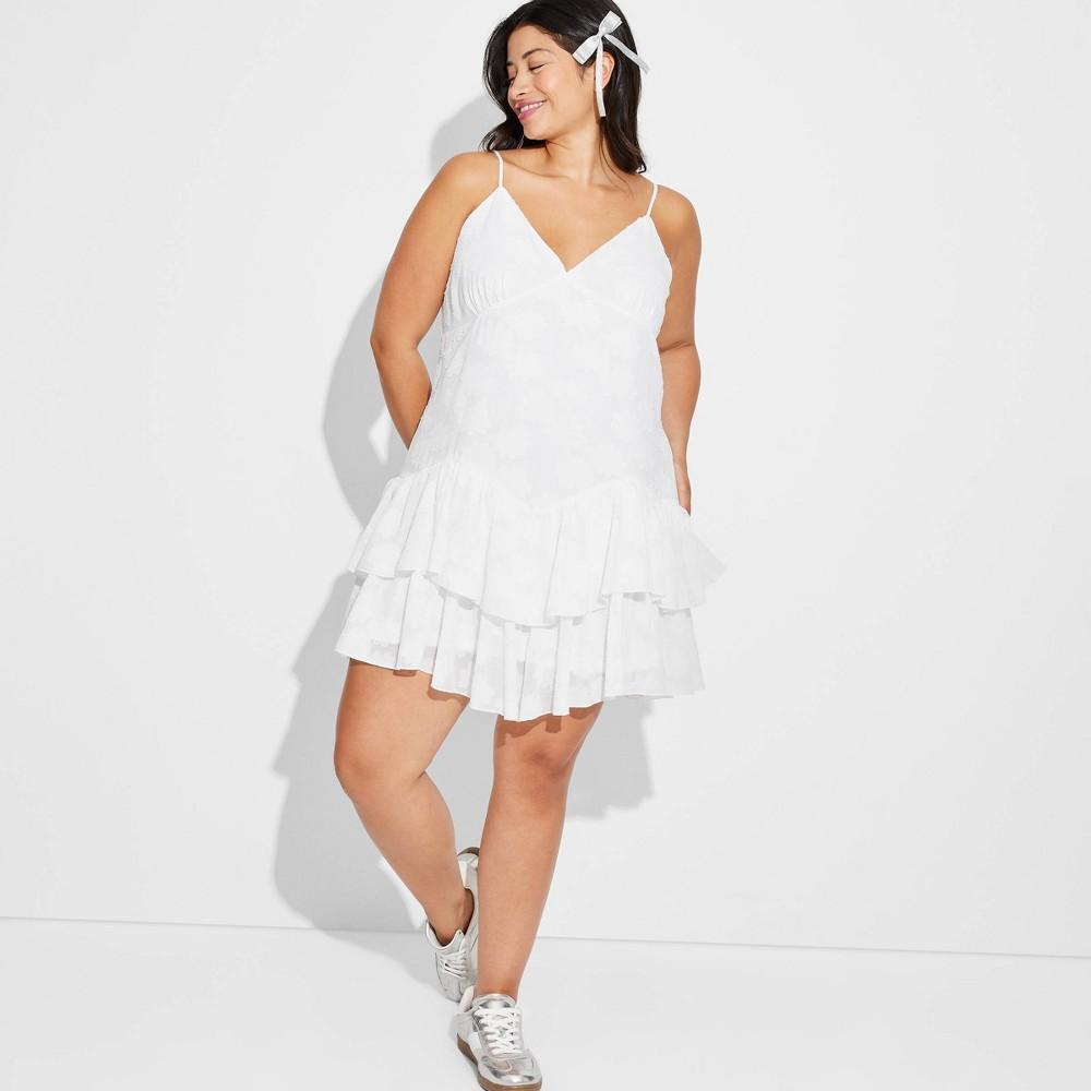 Womens Game Day Ruffle Mini Skater Dress - Wild Fable White XXL product image