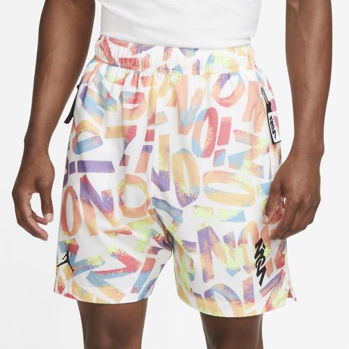 Jordan Mens Zion Dri-FIT Performance AOP Woven Shorts - White/Black Product Image