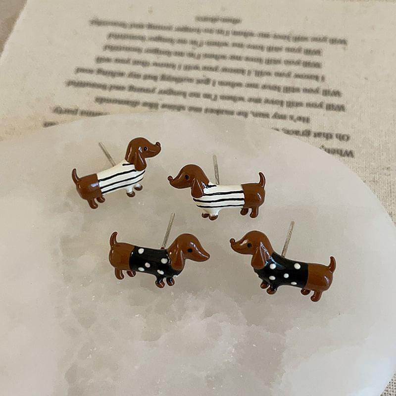 Enamel Dog Stud Earring Product Image