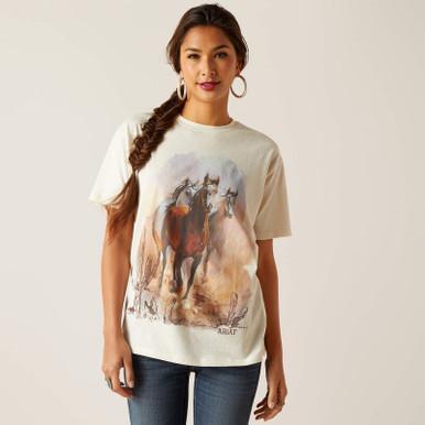 Ariat® Ladies Beige Set Me Free Tee Product Image