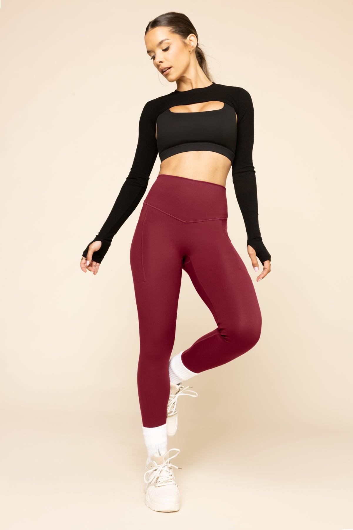 Supersculpt™ Leggings with Pockets - Crimson Product Image