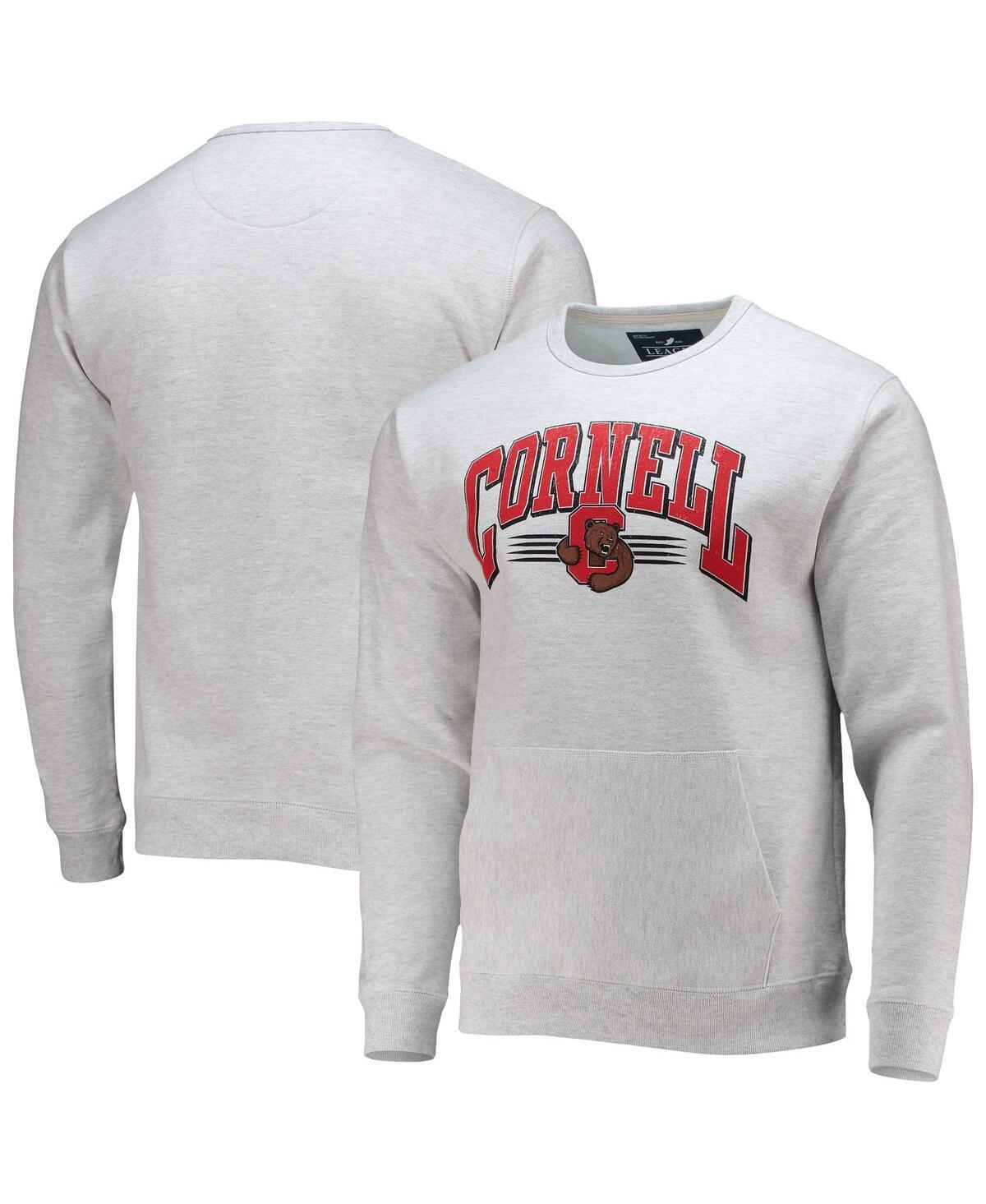 Mens League Collegiate Wear Heathered Gray Cornell Big Red Upperclassman Pocket Pullover Sweatshirt Product Image