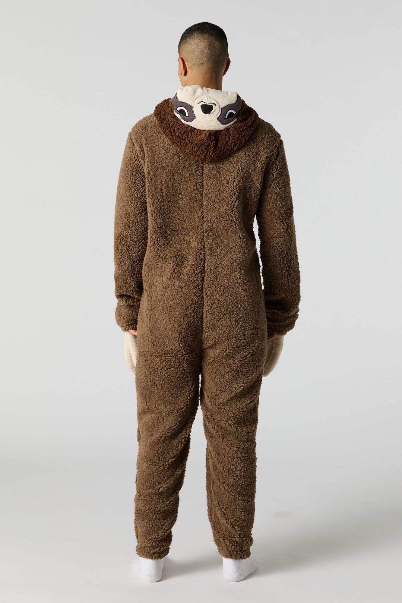 3D Sloth Sherpa Onesie Male Product Image