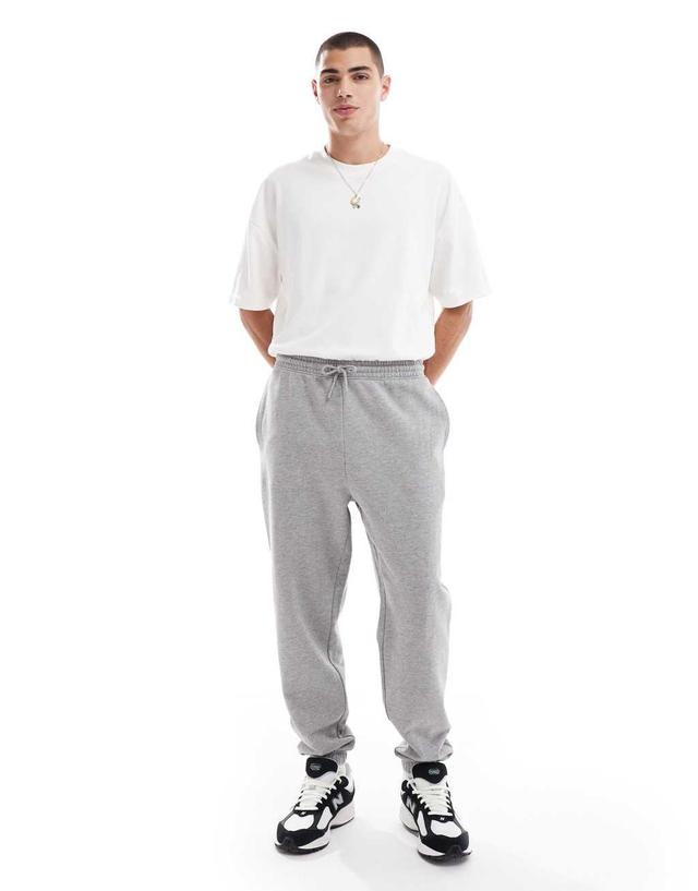 ASOS DESIGN essential tapered sweatpants in heather gray Product Image