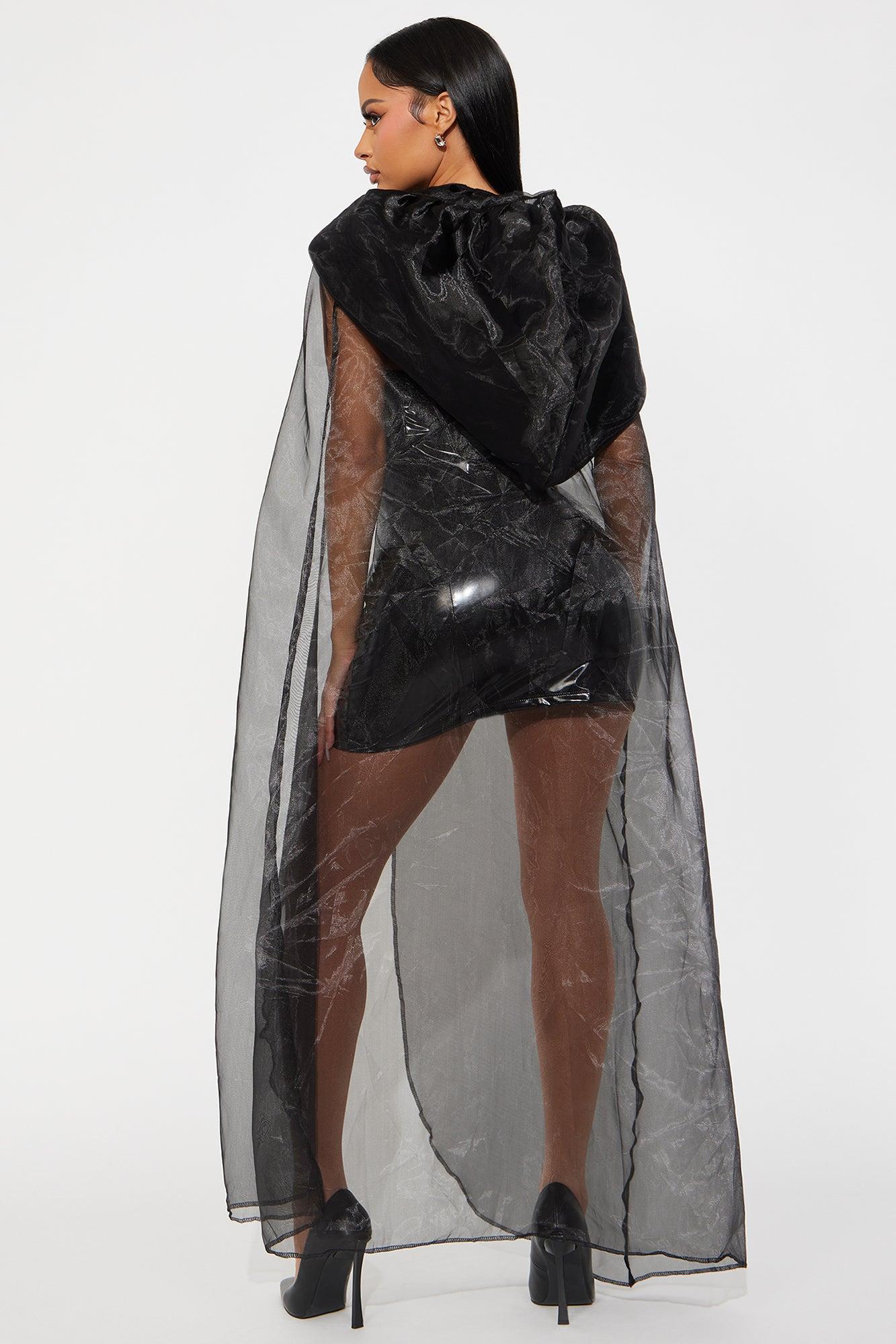 Creepin' Through The Night 1 Piece Cape Costume - Black Product Image