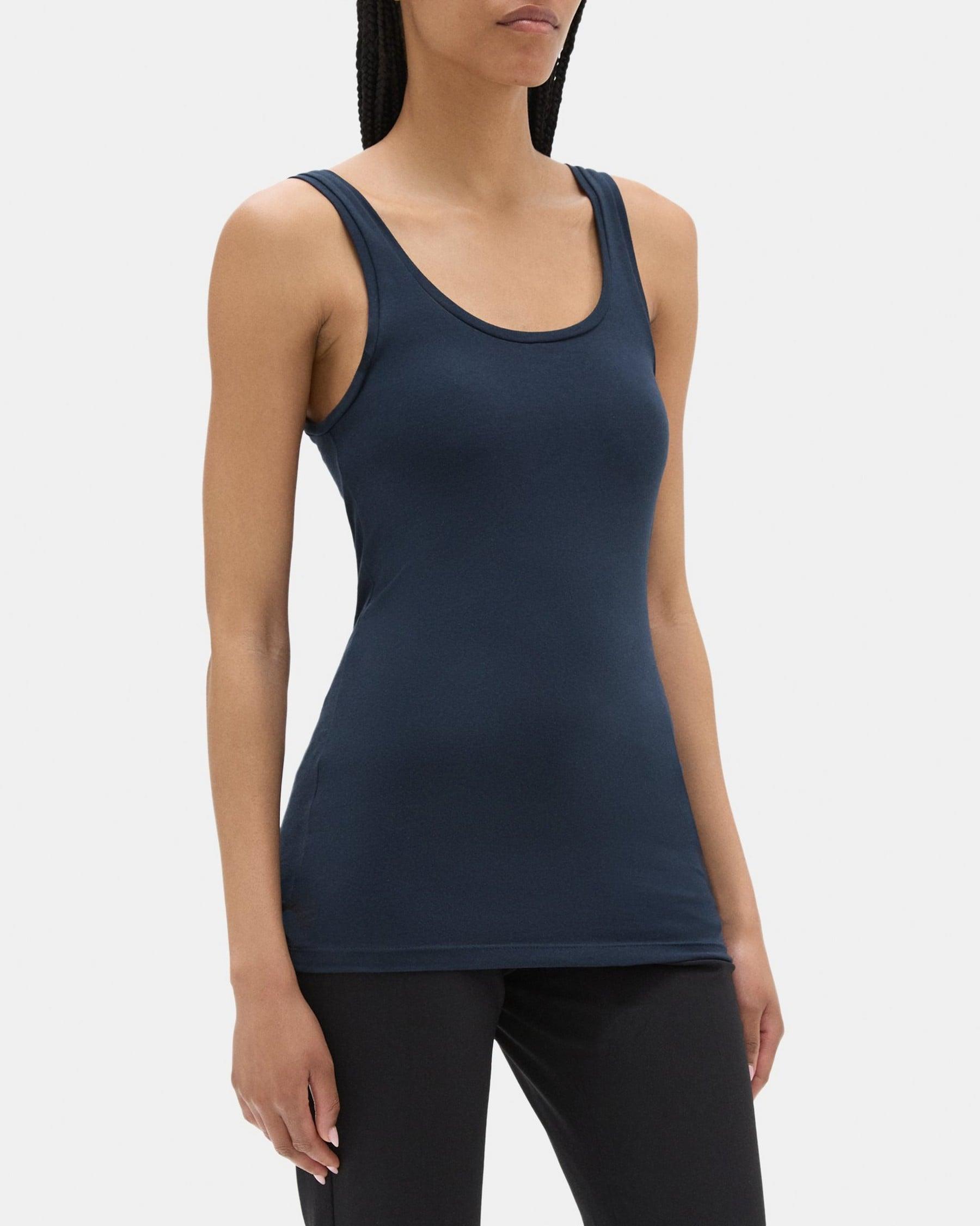 Scoop-Neck Tank in Stretch Cotton Product Image