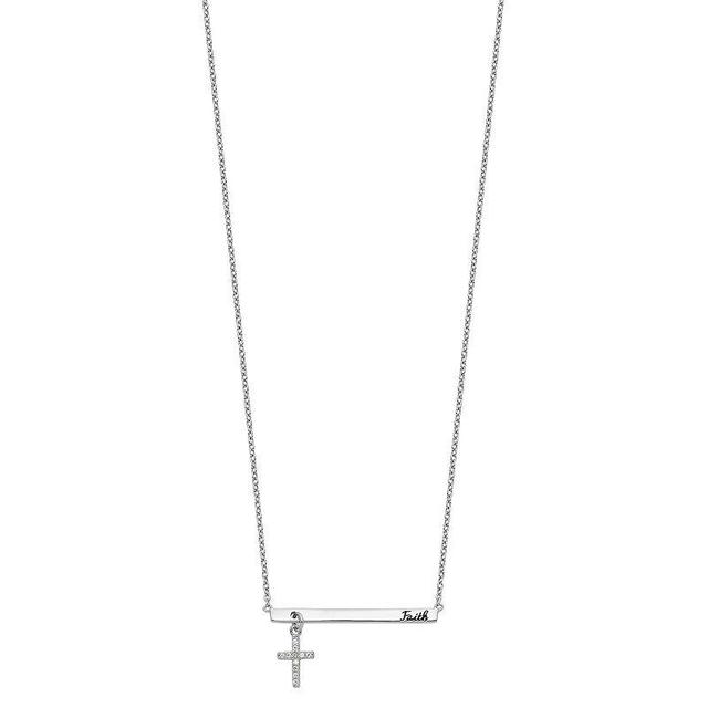 Sophie Miller Sterling Silver Cubic Zirconia Cross Faith Necklace, Womens Product Image