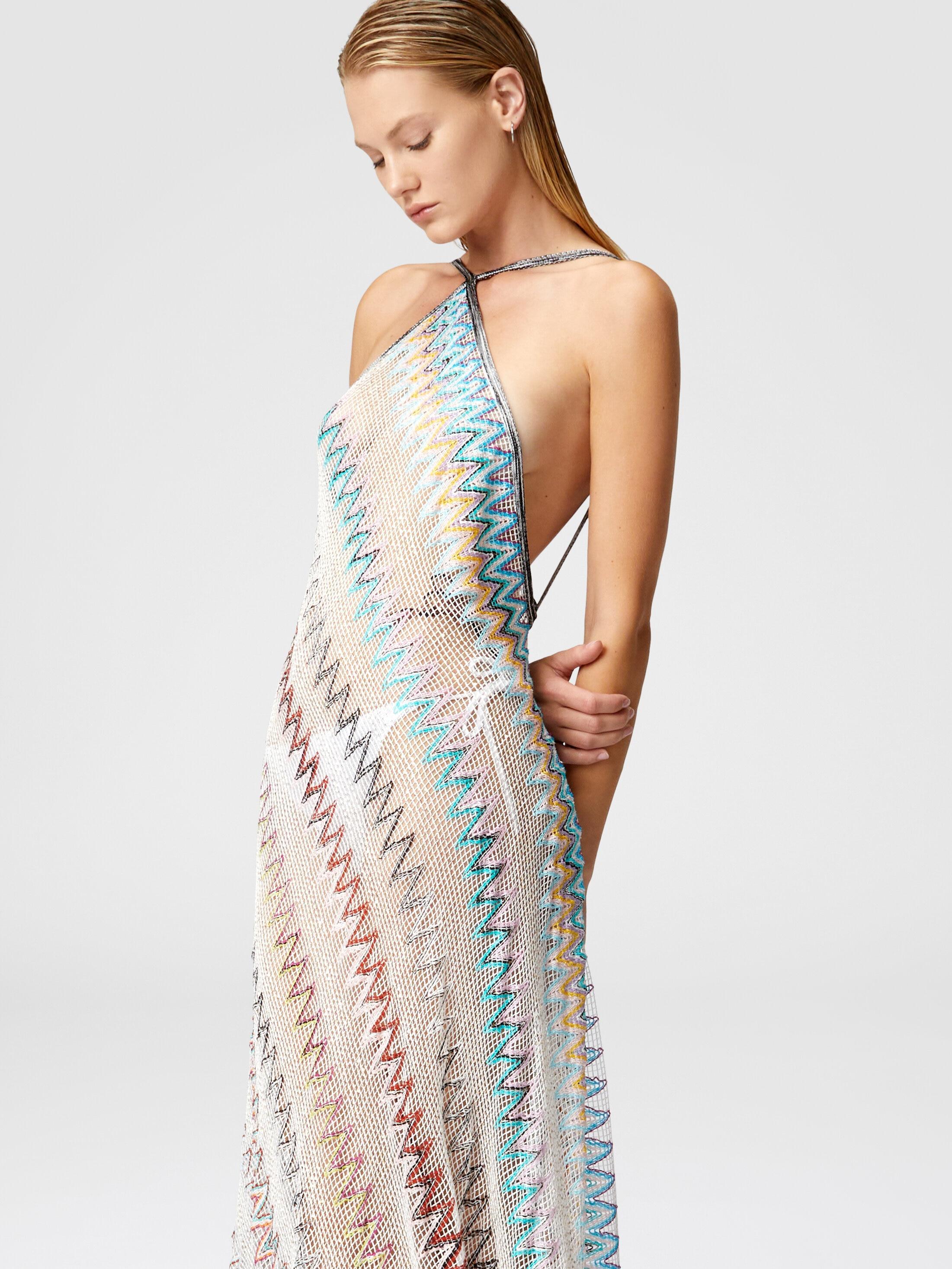 Zig zag mesh cover-up dress with sequins Product Image