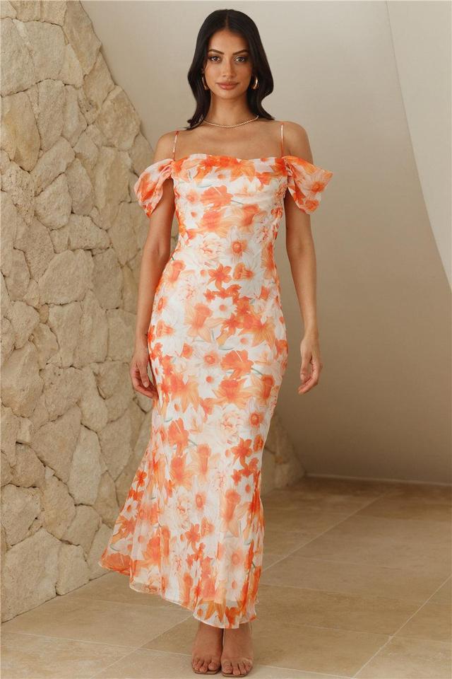 Kissed By You Midi Dress Orange Product Image