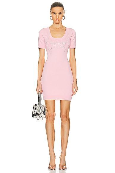 Moschino Jeans Mini T-shirt Dress in Pink Product Image