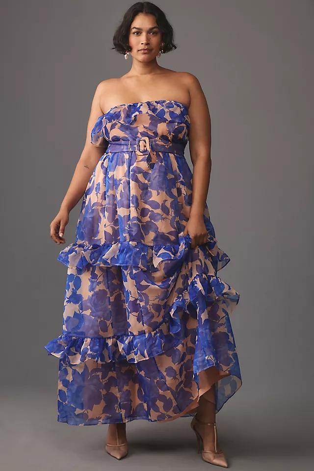 By Anthropologie Strapless Tiered Maxi Dress Product Image